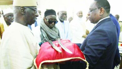 France PM Hands Over Omar Tall's Historical Sword To Senegal President Macky Sall